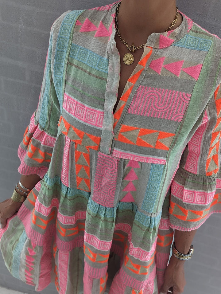 Levoire | Robe Bohémienne Avec Motif Ethnique