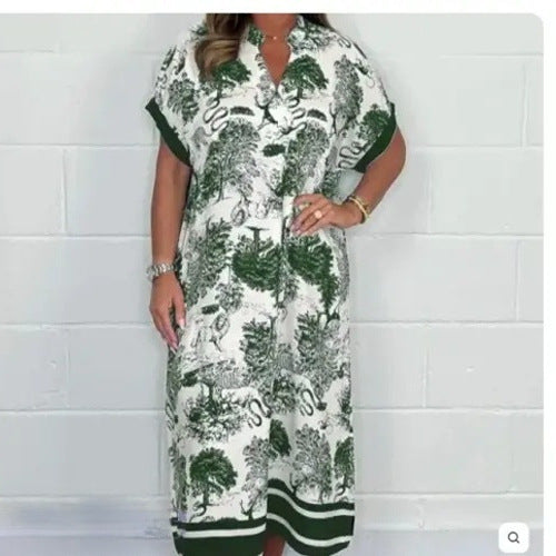 Levoire | Robe imprimée Robe légère imprimée à manches courtes