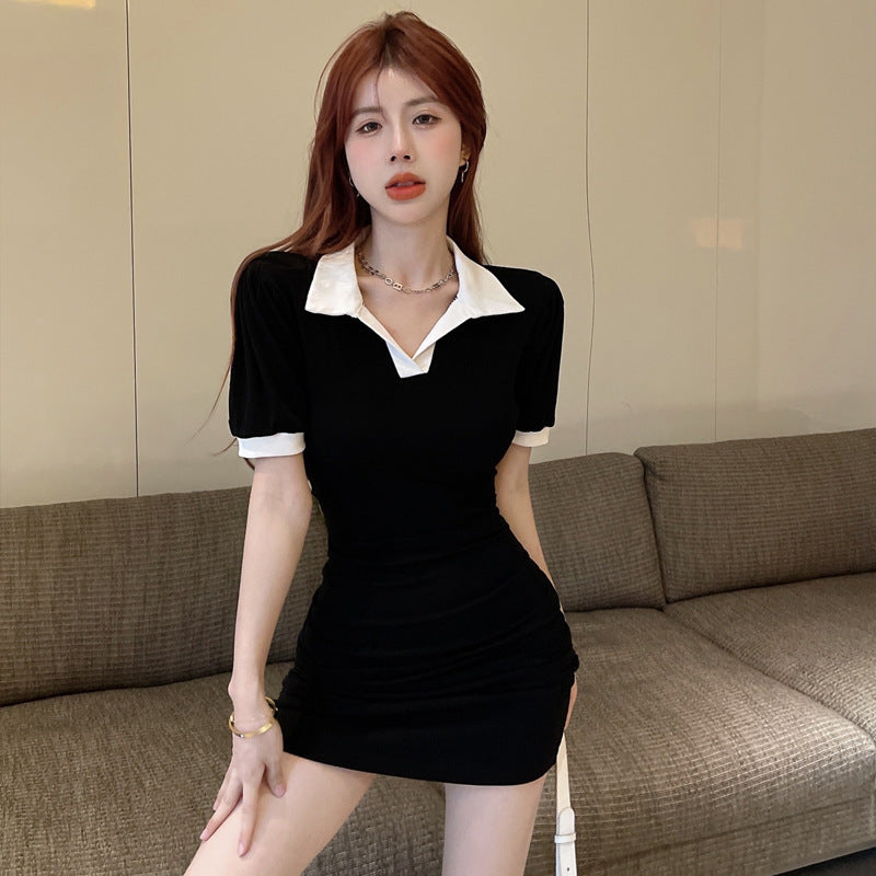 Levoire | Robe à encolure échancrée Slim Fit Conçue Robe Bodycon Noir
