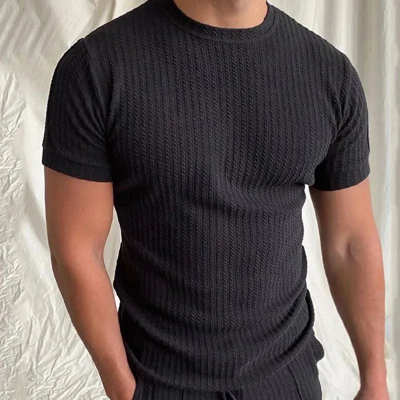 Levoire | Slim Fit Deux pièces Vêtements de loisirs Sport Ensembles à manches courtes et pantalons longueur cheville