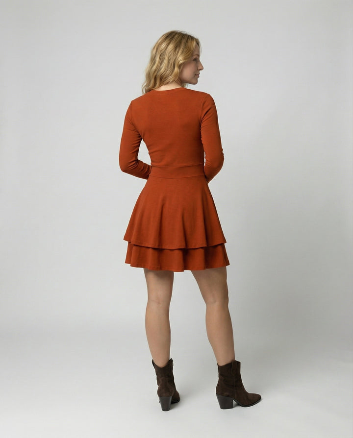 Robe portefeuilles dames volants | Heidi-Mode