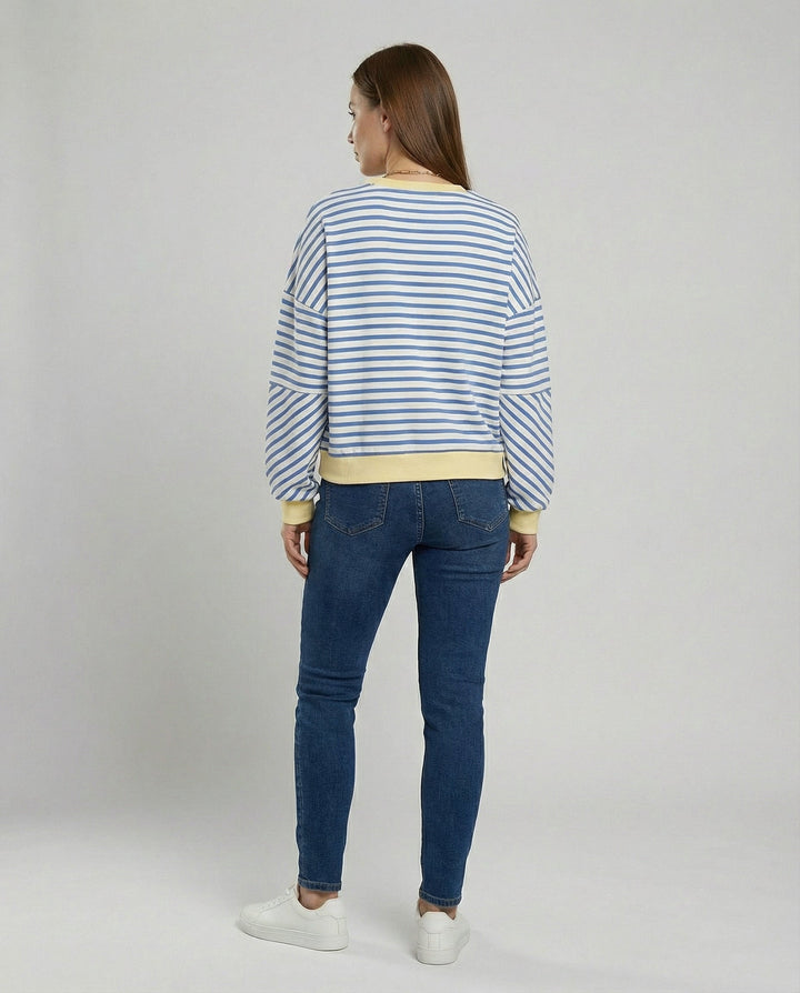 Boxy Sweatshirt Femme Rayé | Avriane
