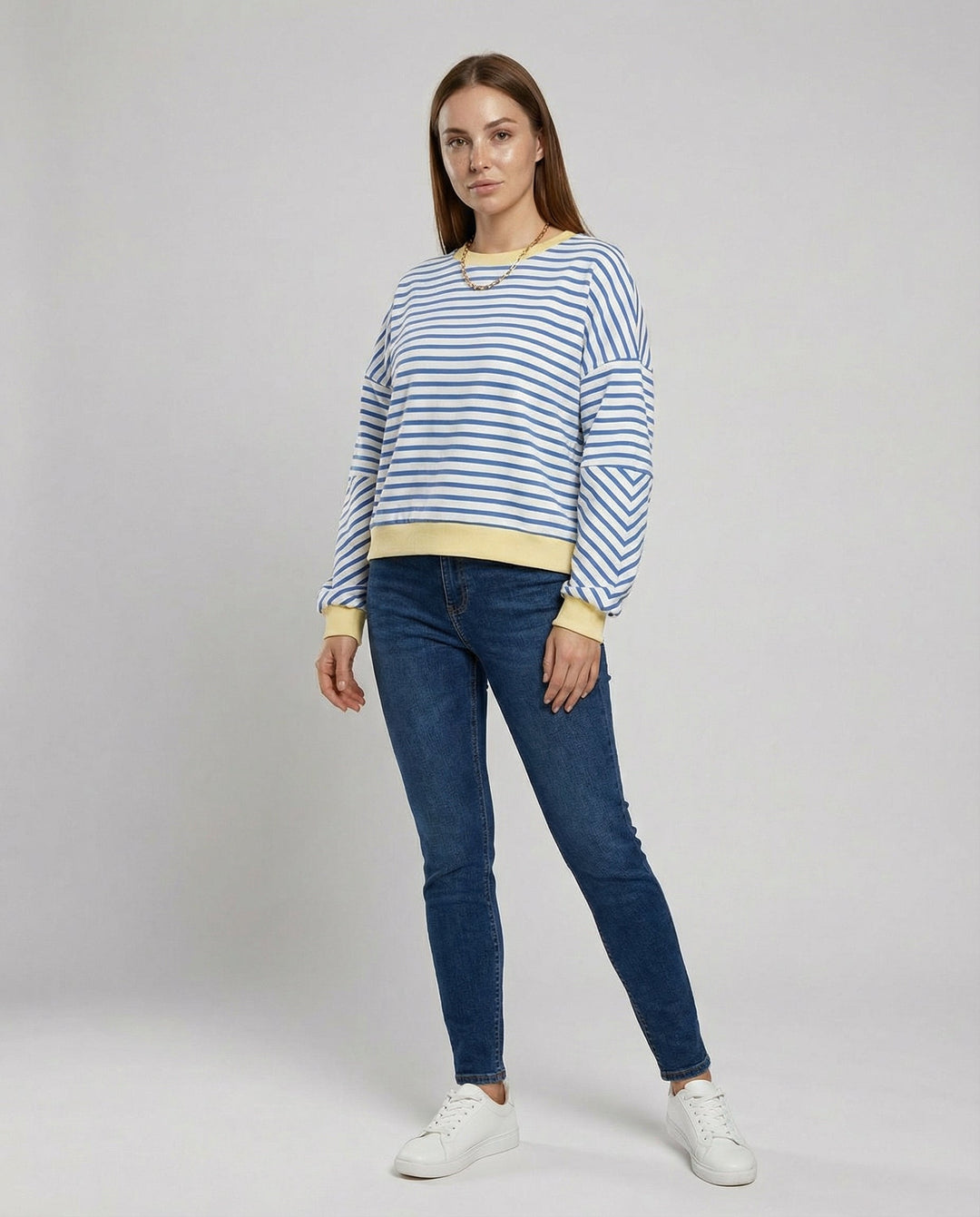 Boxy Sweatshirt Femme Rayé | Avriane