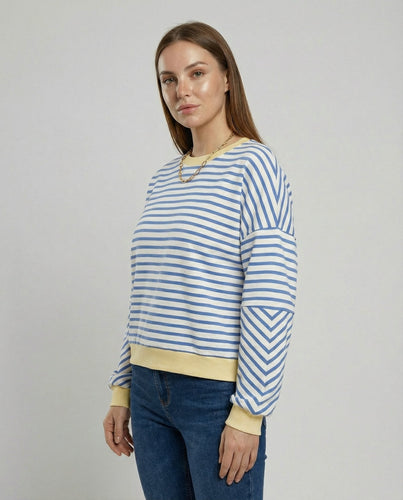 Boxy Sweatshirt Femme Rayé | Avriane