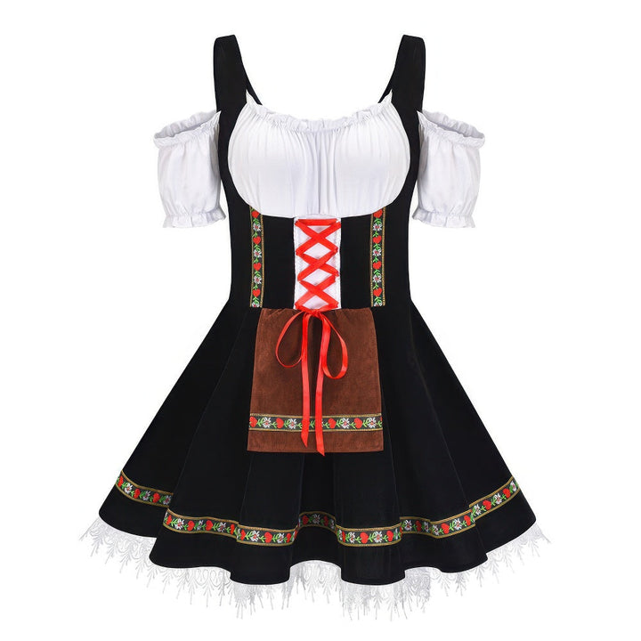 Levoire | Naisten Puku Perinteinen Oktoberfest Puku Tytöille Mustan Punainen
