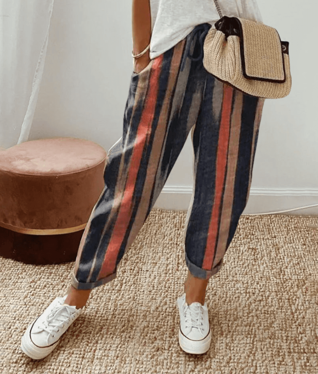Levoire | Pantalon en coton élégant Rayures