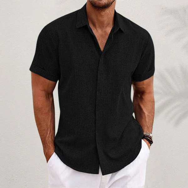 Levoire | Short Sleeve Button-Up Shirt Noir
