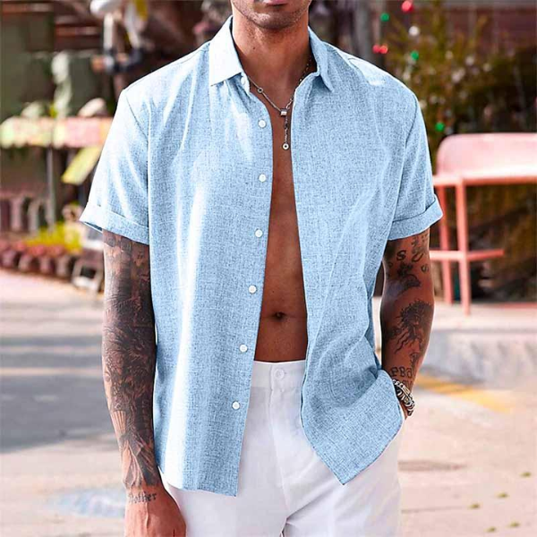 Levoire | Chemise D'Été Pour Hommes Bleu ciel XS