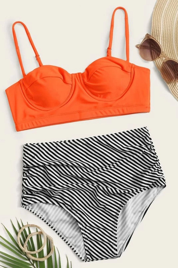 Levoire | Push up Taille haute bikini maillot de bain Orange