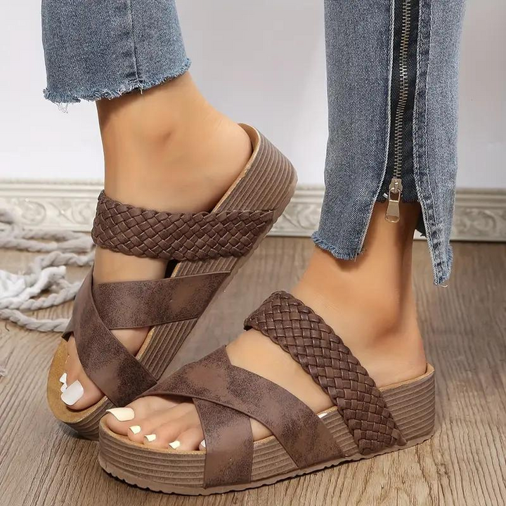 Levoire | Sandales Femmes Plateforme Chaussures D'Été Café
