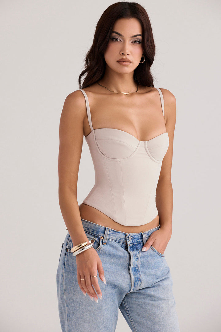 Levoire | Couleur D'Huître Bijou Corset Avec Conception En Tige De Fer