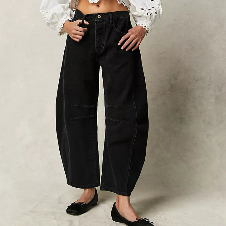 Levoire | Pantalons À Jambe Large Et Taille Basse Noir