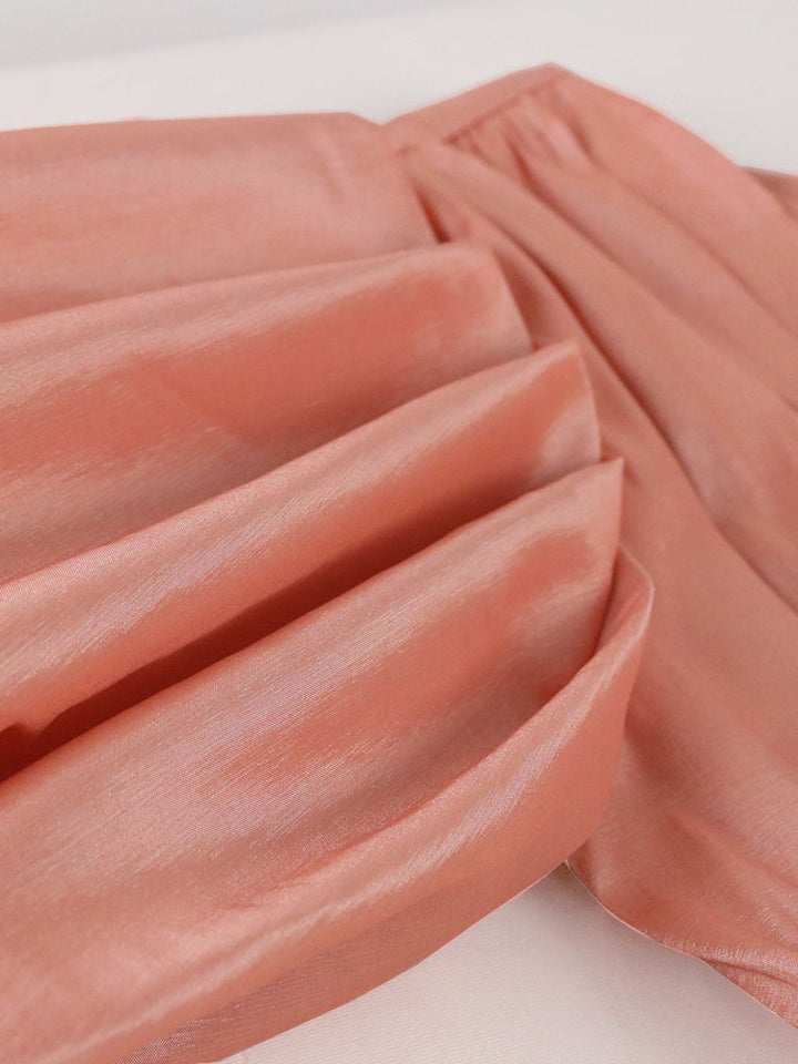 Levoire | Une Épaule Volants Plissés Fente Midi Robe