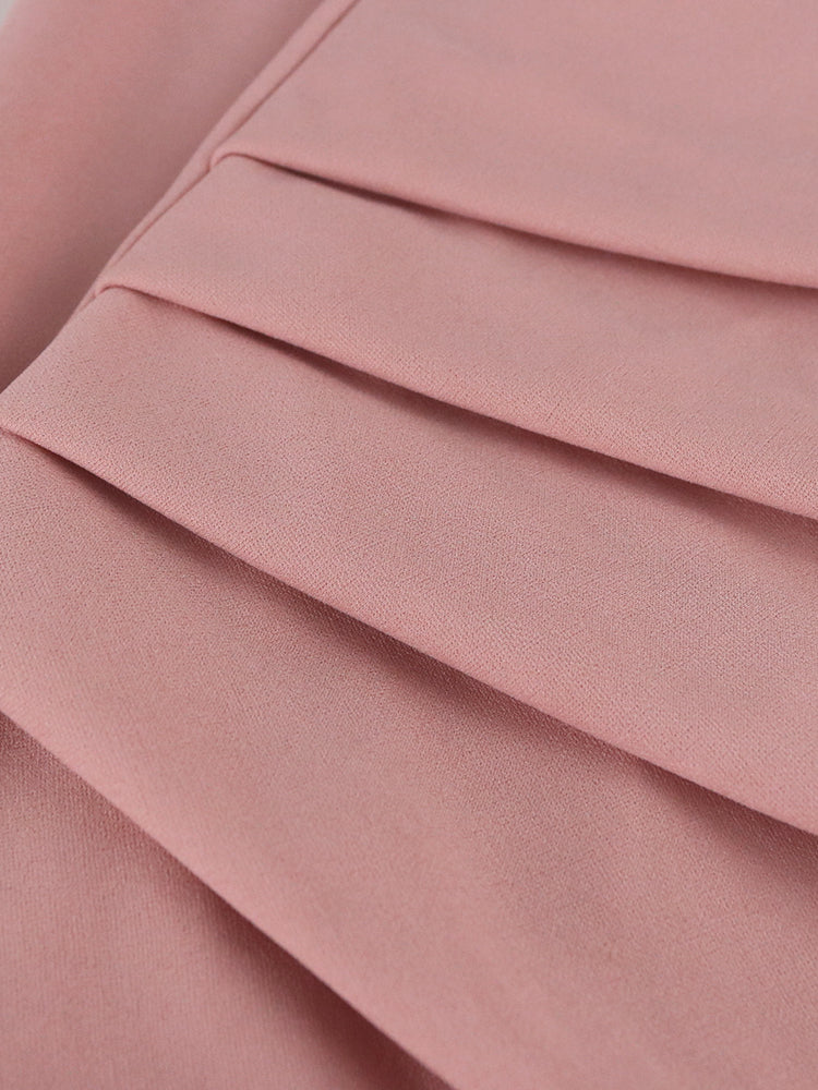 Levoire | Une Épaule Volants Plissés Fente Midi Robe
