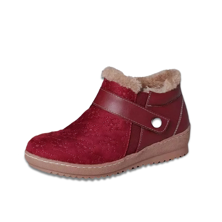 Levoire | Chaussures De Randonnée En Cuir Mokkanahka Antidérapant Chaud Rot