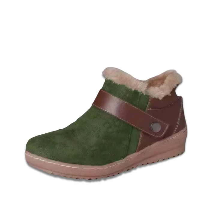 Levoire | Chaussures De Randonnée En Cuir Mokkanahka Antidérapant Chaud Vert