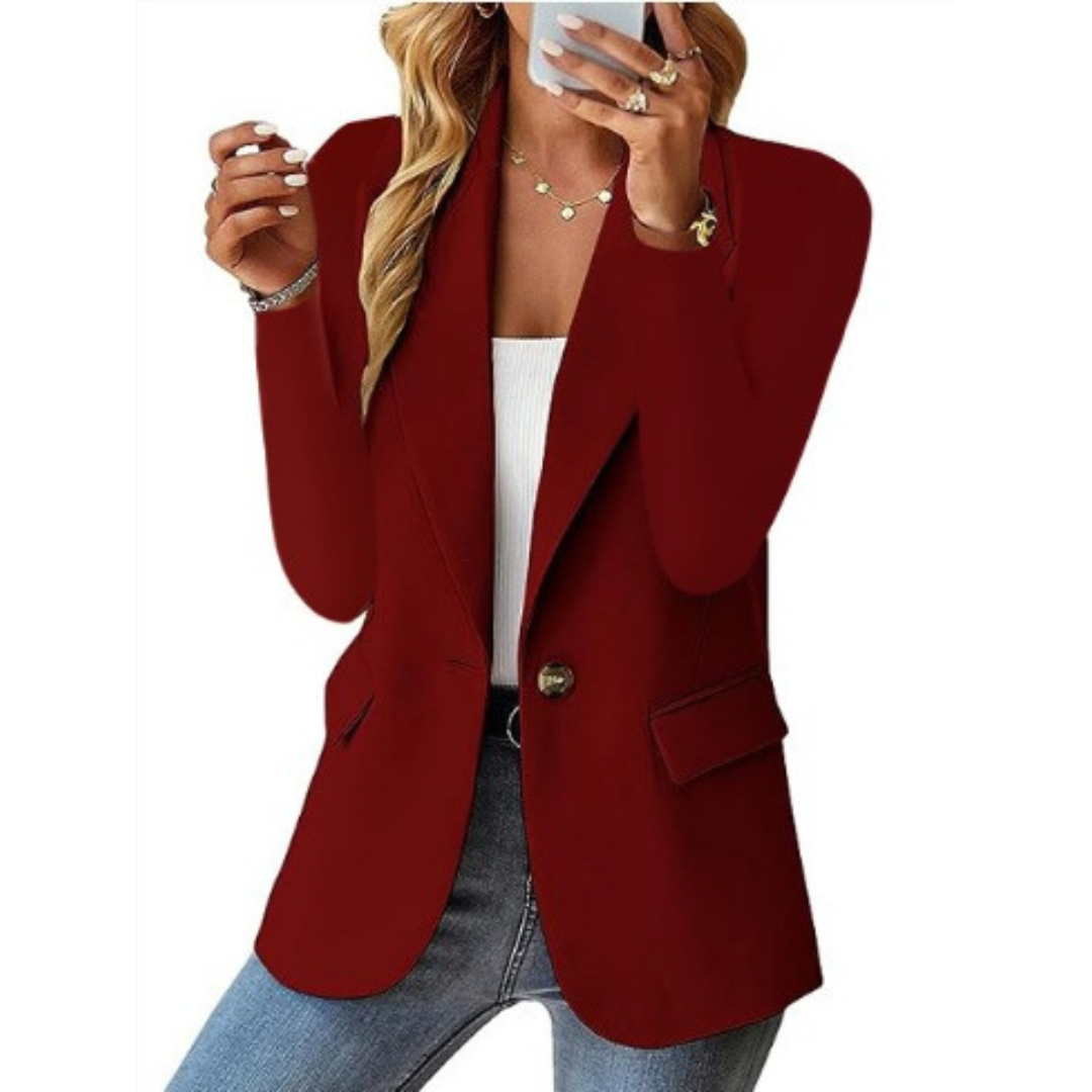 Levoire | Blazer Élégant Avec Fermeture À Un Bouton Et Coupe Cintrée Pour Femmes Bordeaux