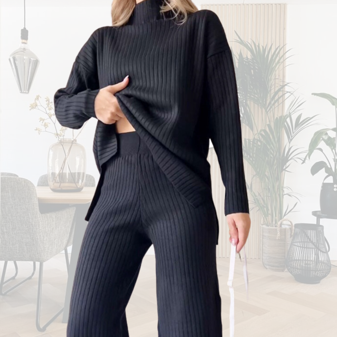 Levoire | Ensemble À Deux Pièces En Tissu Doux Noir