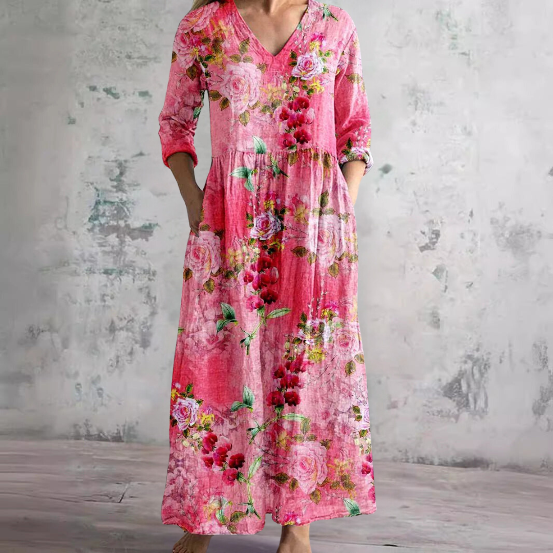Levoire | Robe Florale Grâce Rose fuchsia clair