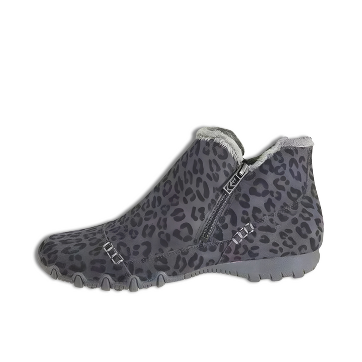 Levoire | Bottes à zip antidérapantes chaudes Gris léopard