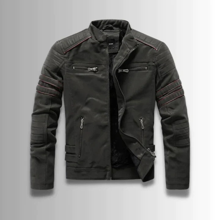 Levoire | VÊTEMENTS BOMBER EN CUIR CHAUD vert olive
