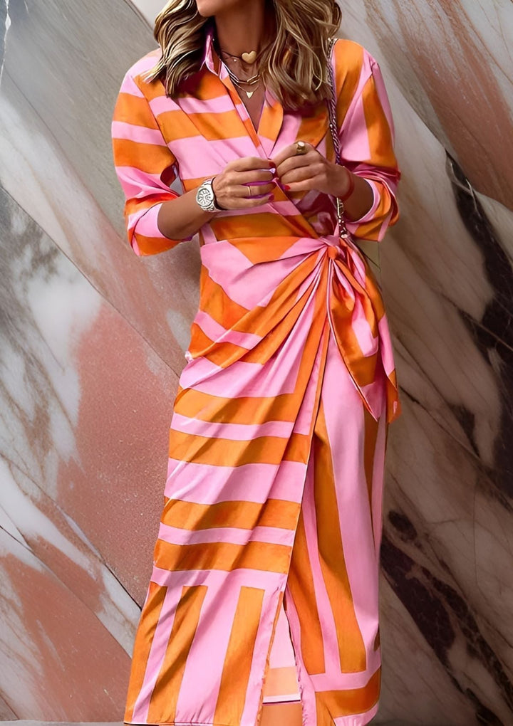 Levoire | Robe Imprimée Avec Motif Créatif Orange