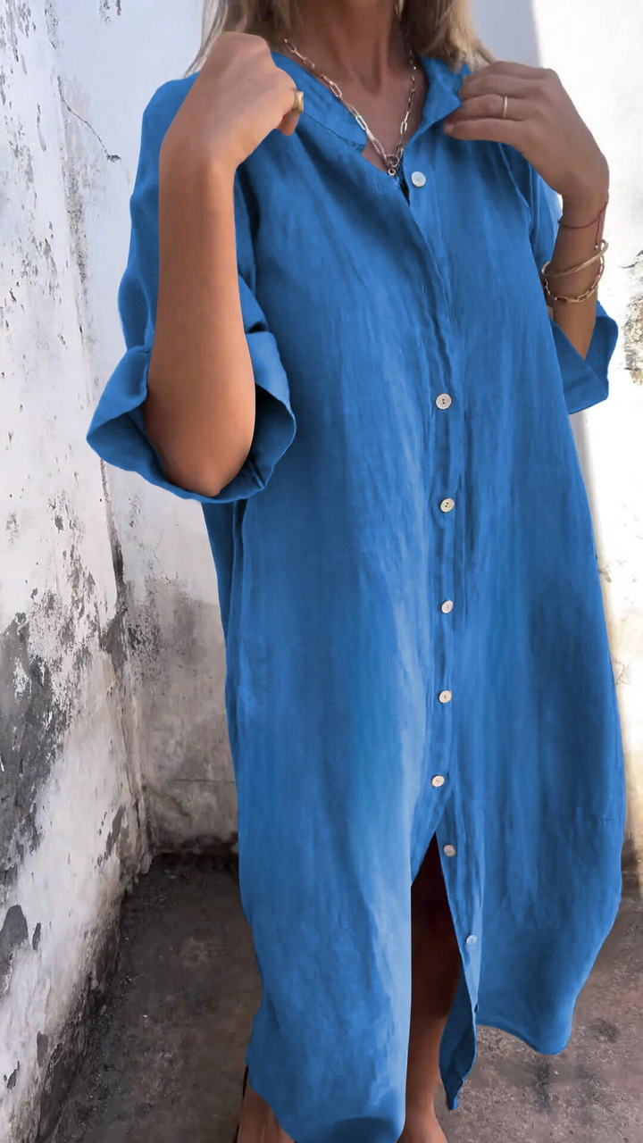 Levoire | Robe longue style chemise Bleu
