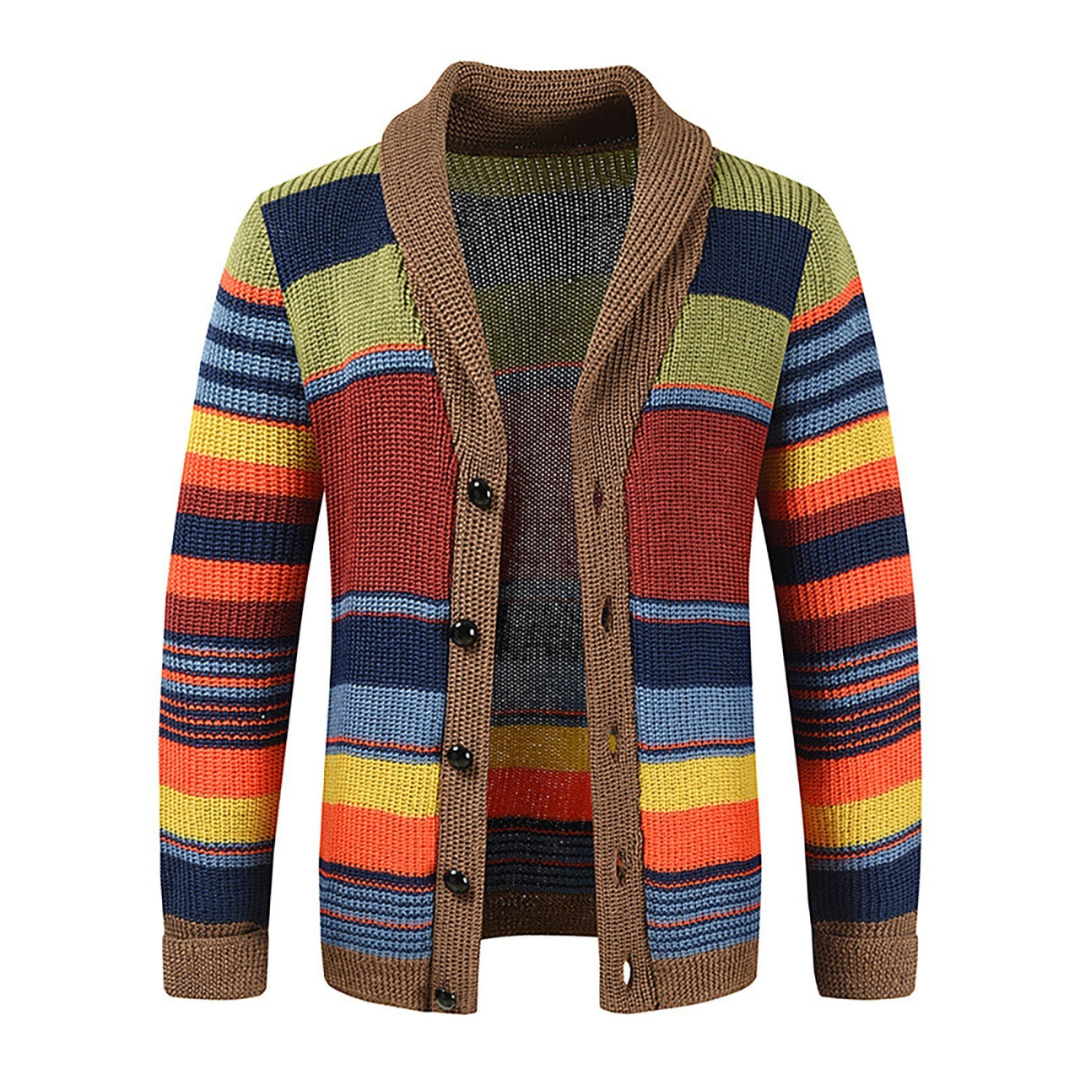Levoire | Gilet En Tricot Multicolore Pour Hommes Vert Vert Rouge