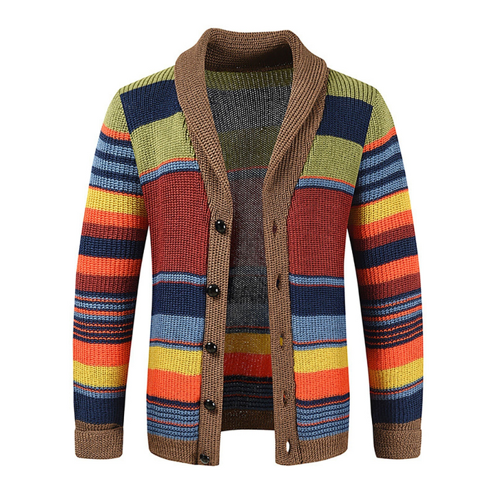 Levoire | Gilet En Tricot Multicolore Pour Hommes Vert Vert Rouge