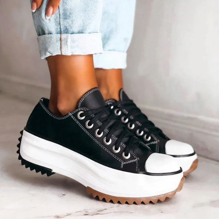 Levoire | Sneakers Urbaines Élevées En Cuir Noir