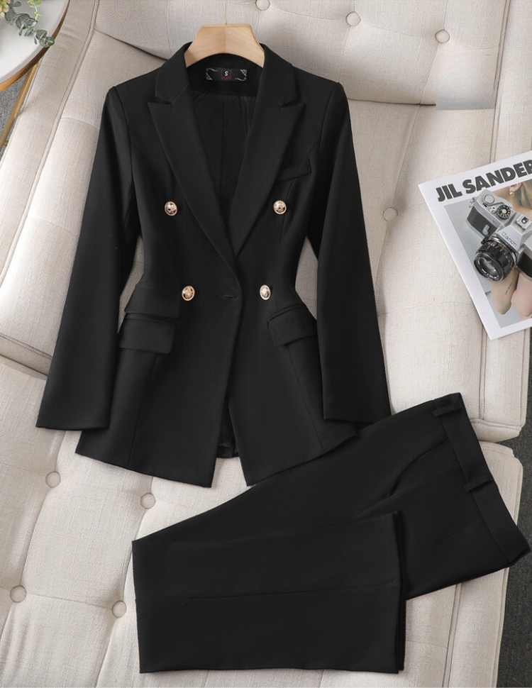 Levoire | Blazer Housut Setti Mustat blazer-setti