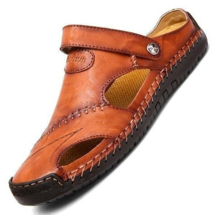 Levoire | Sandales en cuir orthopédique Marron foncé