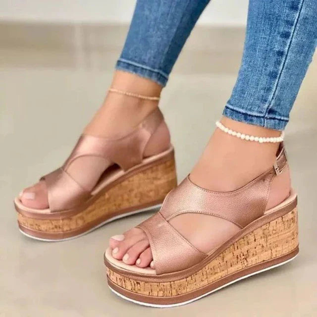 Levoire | Sandales Ouvertes Pour Femmes À Talons Hauts Champagne
