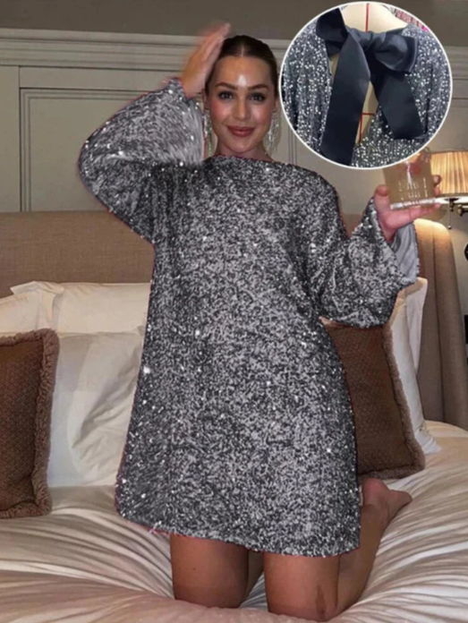 Levoire | Robe De Bal Elsa Paillettes En Tissu Polyester Luxueux Argent