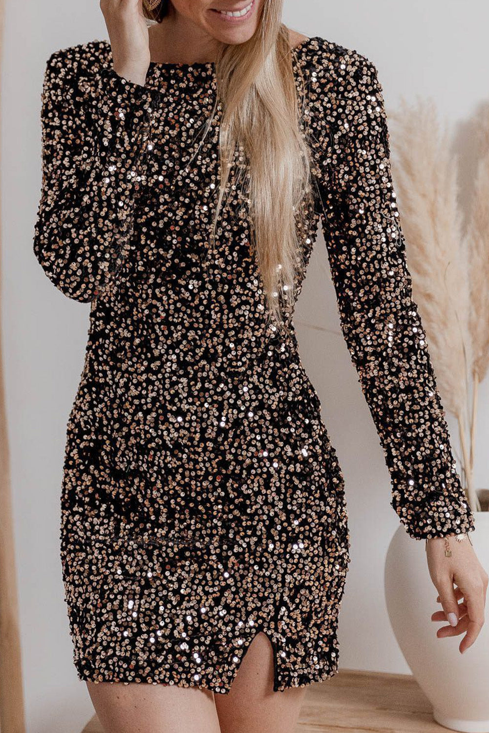 Levoire | Robe De Fête Glamour Tissu En Polyester De Luxe Design Élégant Braun