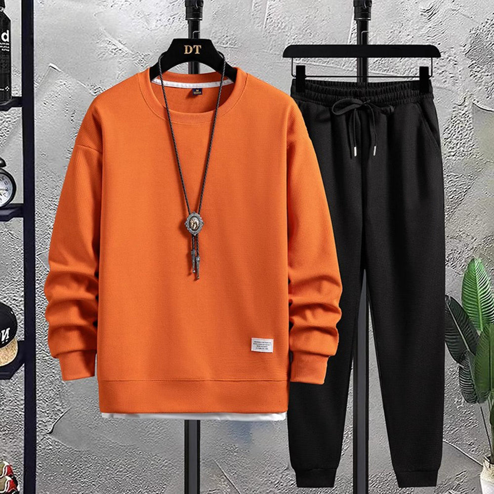 Levoire | Ensemble Deux Pièces Chic Homme Orange-Noir