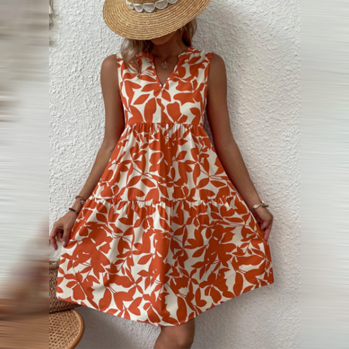 Levoire | Robe D'Été Bohème Décontractée Orange