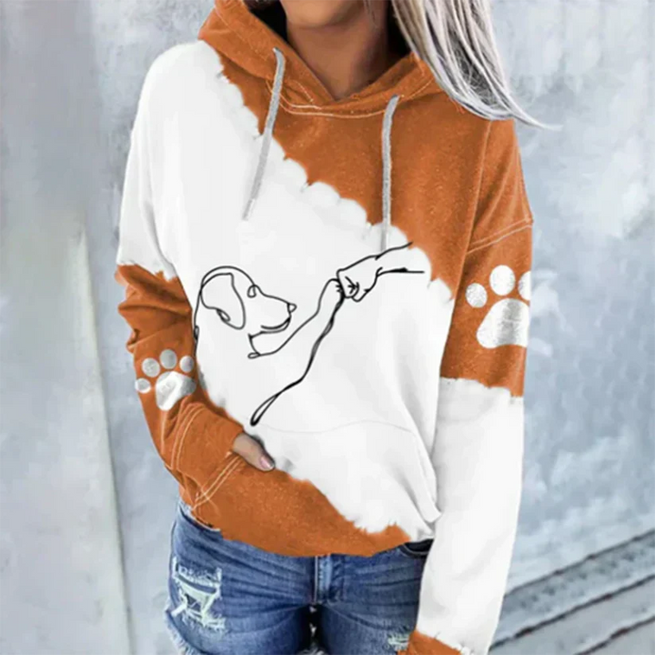 Levoire | Sweat À Capuche Tendance Avec Imprimé Chien Orange