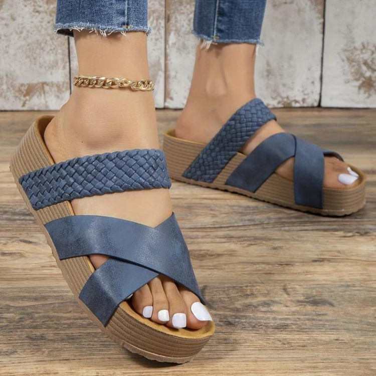 Levoire | Slip On Tjick Sole Slides Sandales Pour Femmes Bleu