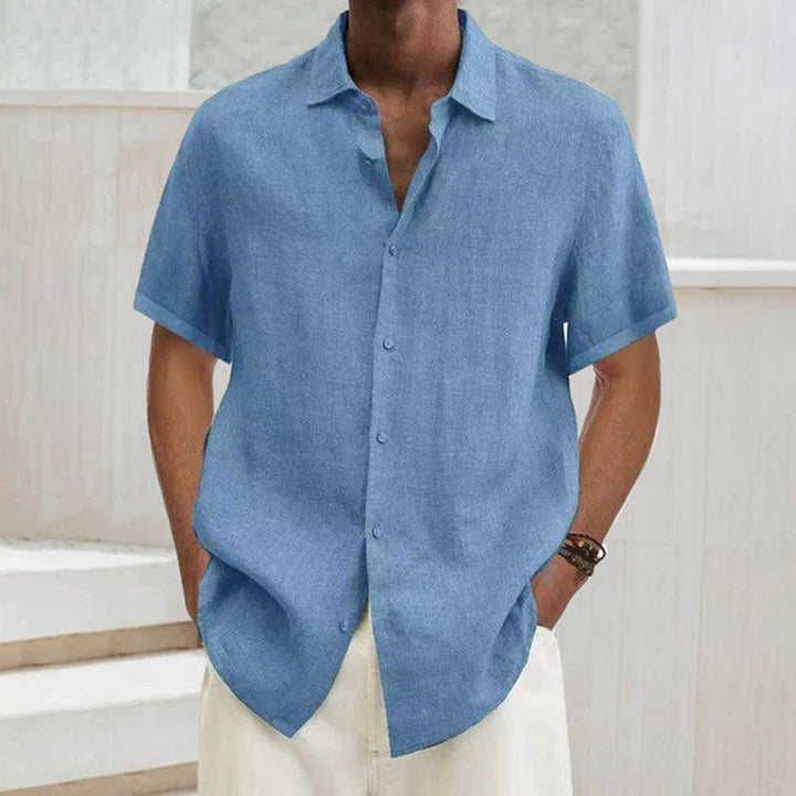 Levoire | Manches Courtes Coupe Décontractée Fermeture À Boutons Vêtements Pour Hommes Bleu clair