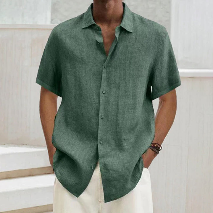 Levoire | Manches Courtes Coupe Décontractée Fermeture À Boutons Vêtements Pour Hommes Vert