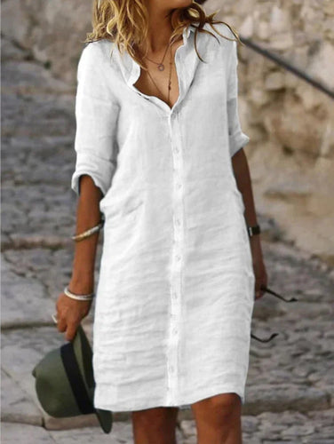 Levoire | Robe À Boutons À Manches Longues En Lin