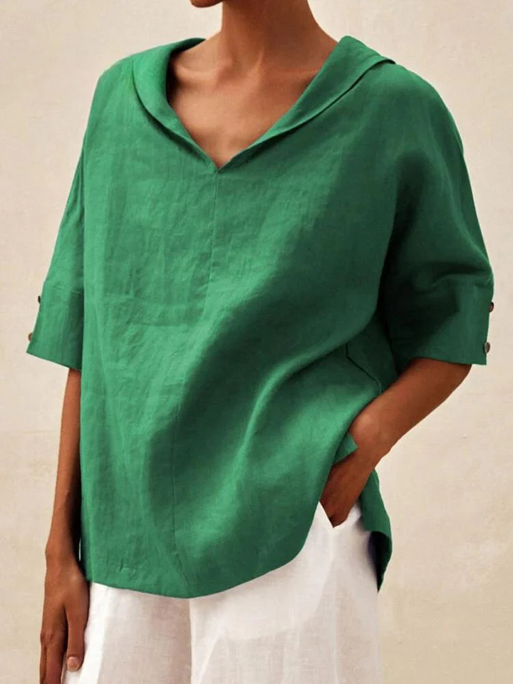 Levoire | Blouse Décontractée À Manches Courtes Pour Femmes Coupe Ample Vert
