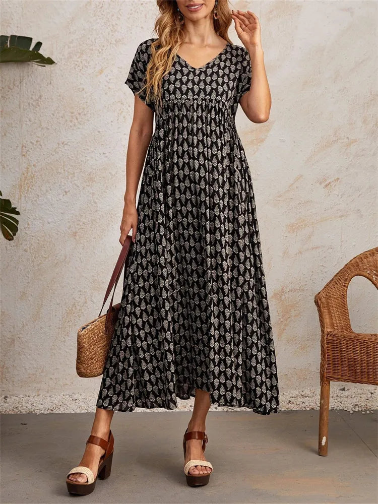 Levoire | Spacieux, Robe Vintage Décontractée Noir