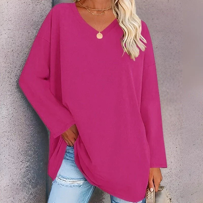 Levoire | Pull Grande Taille Avec Décolleté En V Pour Dames Rosa