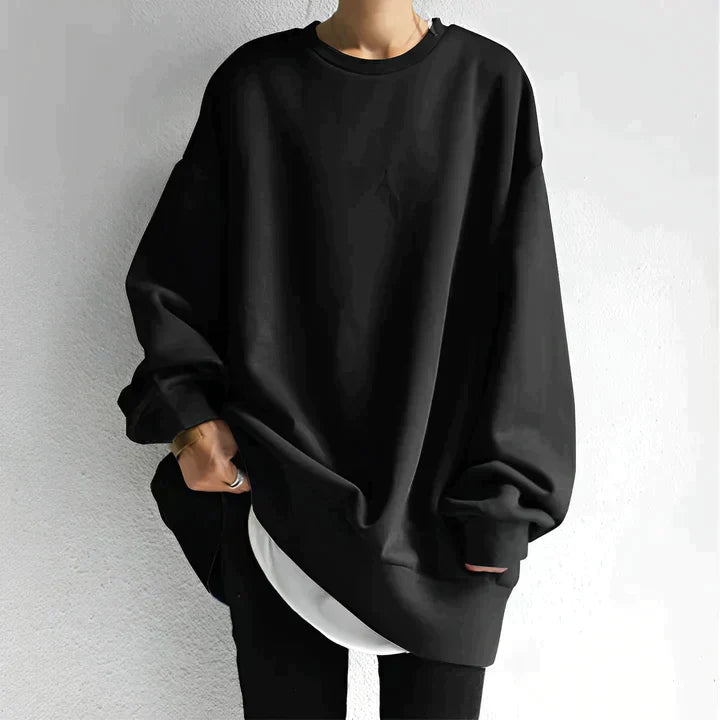 Levoire | Sweat-Shirt Long Confortable Plus Size Vêtements Pour Femmes Noir