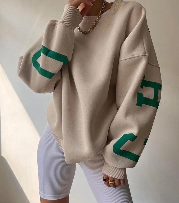 Levoire | Sweatshirt Loose Fit Chaud Pour Femmes Khaki