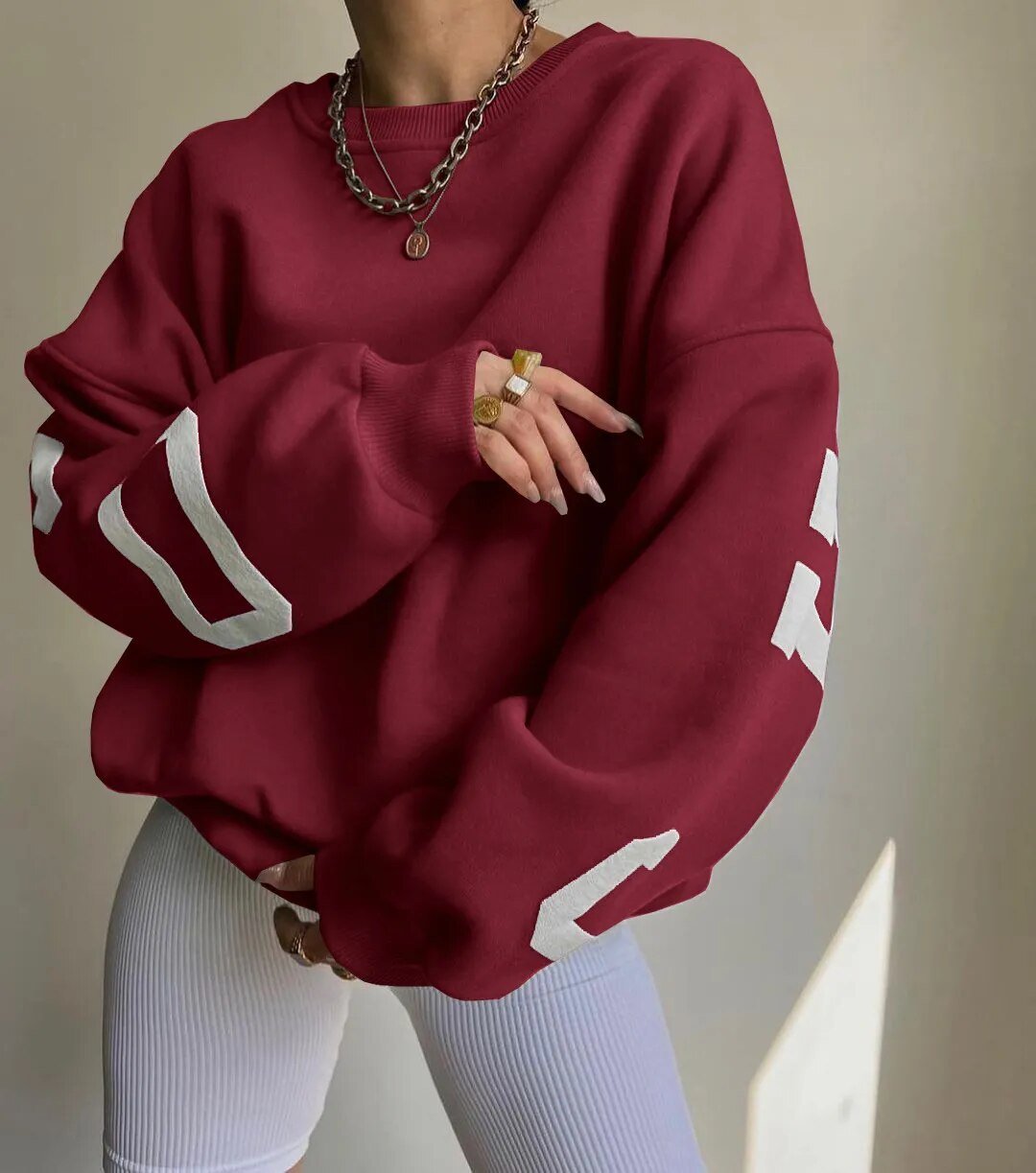 Levoire | Sweatshirt Loose Fit Chaud Pour Femmes Rot