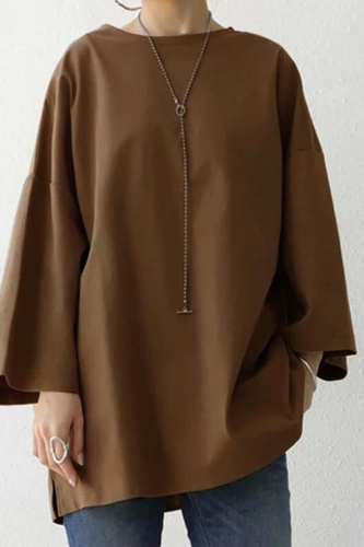 Levoire | T-Shirt Coupe Décontractée Col Rond T-Shirt À Manches Longues Vêtements Pour Femmes