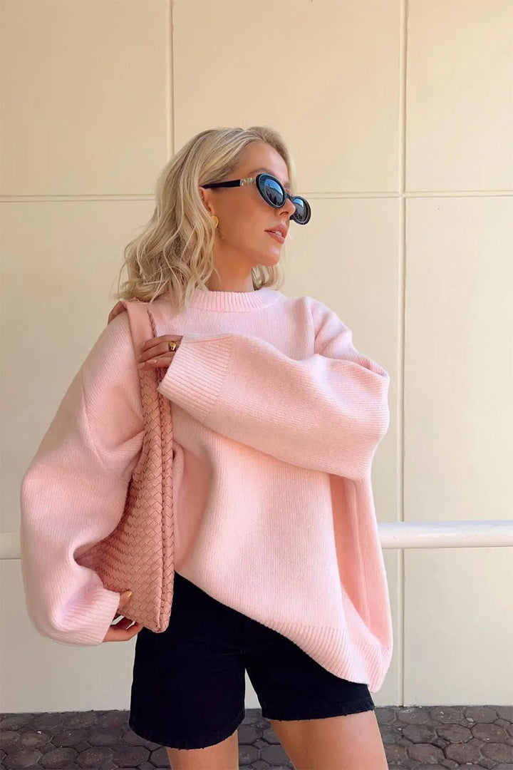 Levoire | Femmes Chaud Rose Tricot Pull Rosa